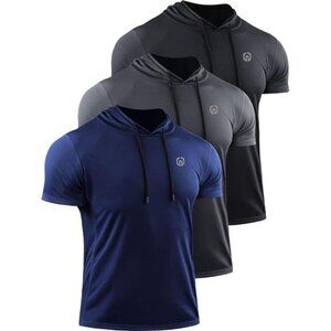 Men's Dry Fit Hooded Tank Top Muscle Workout Shirt Gym Running Sleeveless
